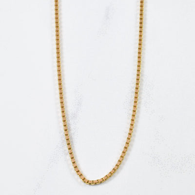14k Yellow Gold Box Chain | 18