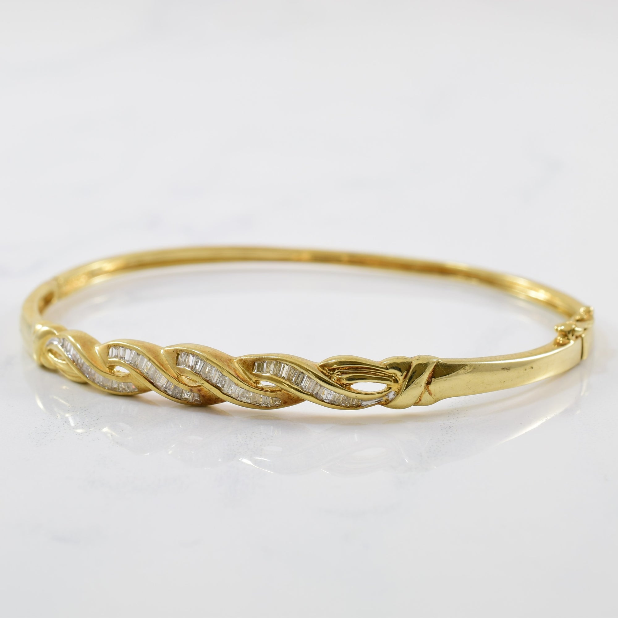 Baguette Diamond Bypass Bangle | 0.50ctw | 7.5