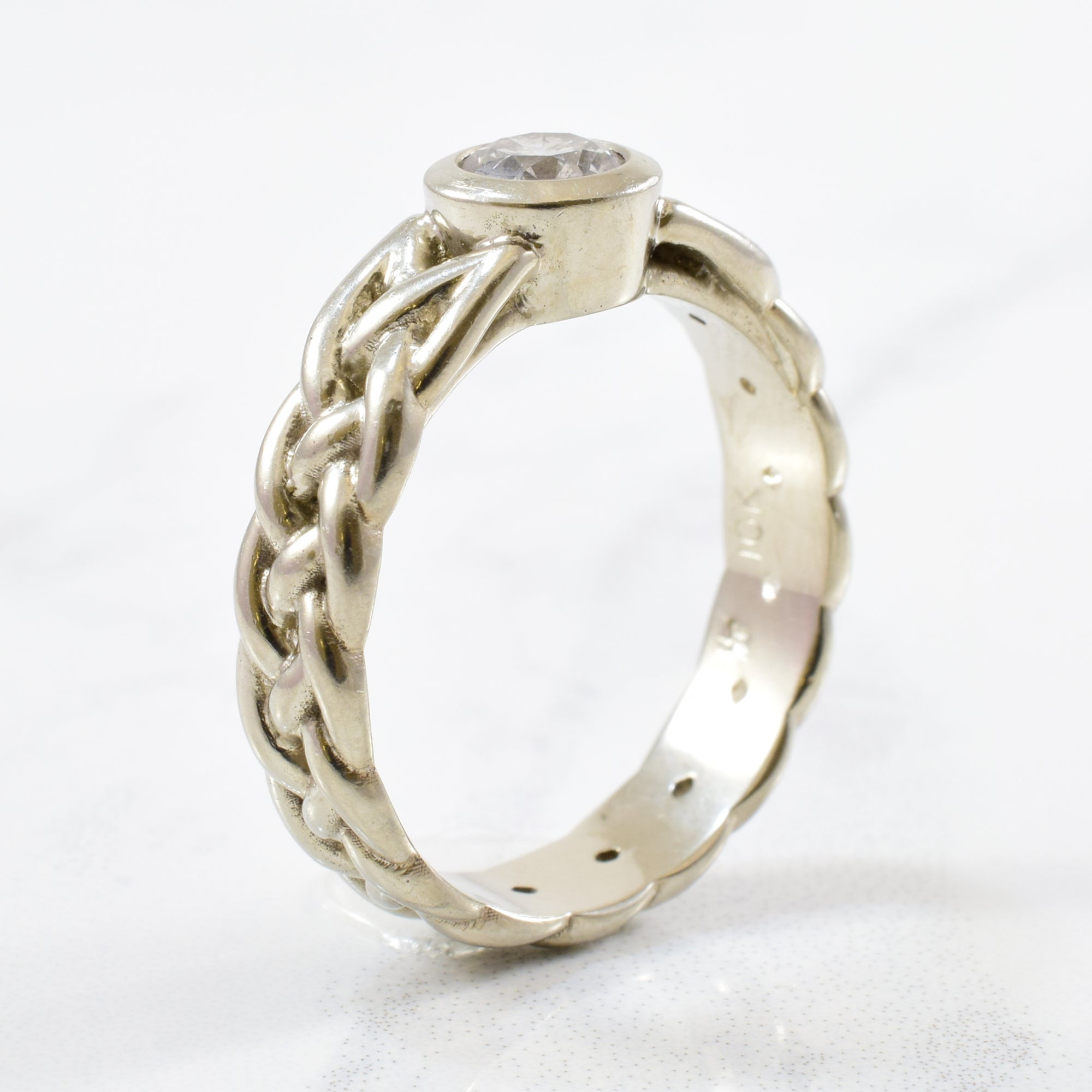 Braided Band Bezel Set Diamond Ring | 0.51ct | I1, H | SZ 7.75