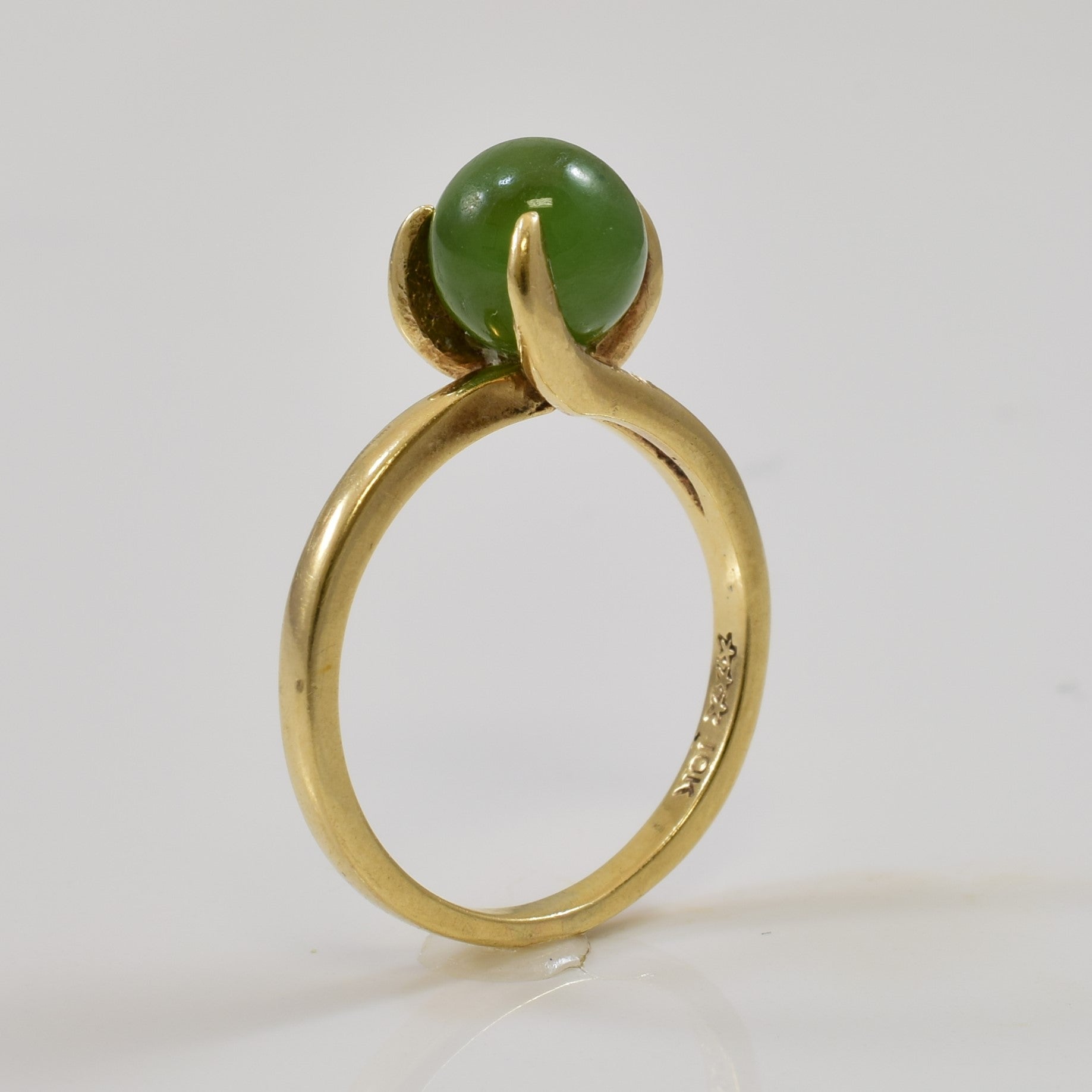 Solitaire Nephrite Bypass Ring | 2.50ct | SZ 5.5 |