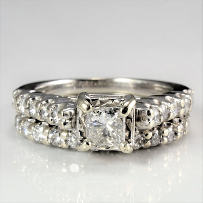 High Set Diamond Engagement Ring Set | 0.97 ctw, SZ 4.25 |