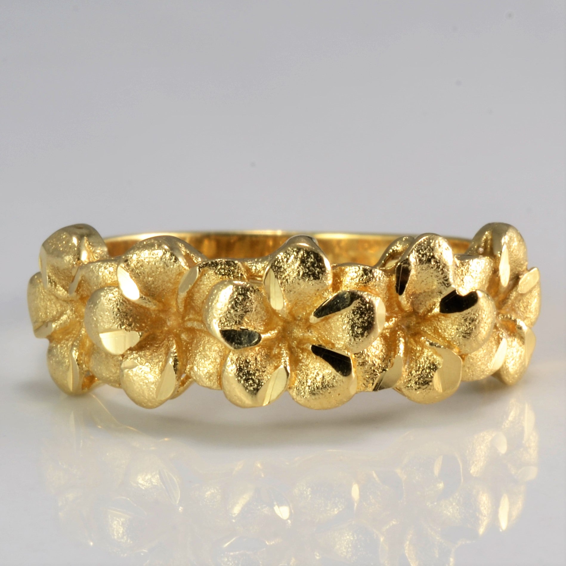 14K Gold Multi Flower Ladies Ring | SZ 7 |