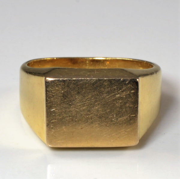 Yellow Gold Square Signet Ring | SZ 10.25 |
