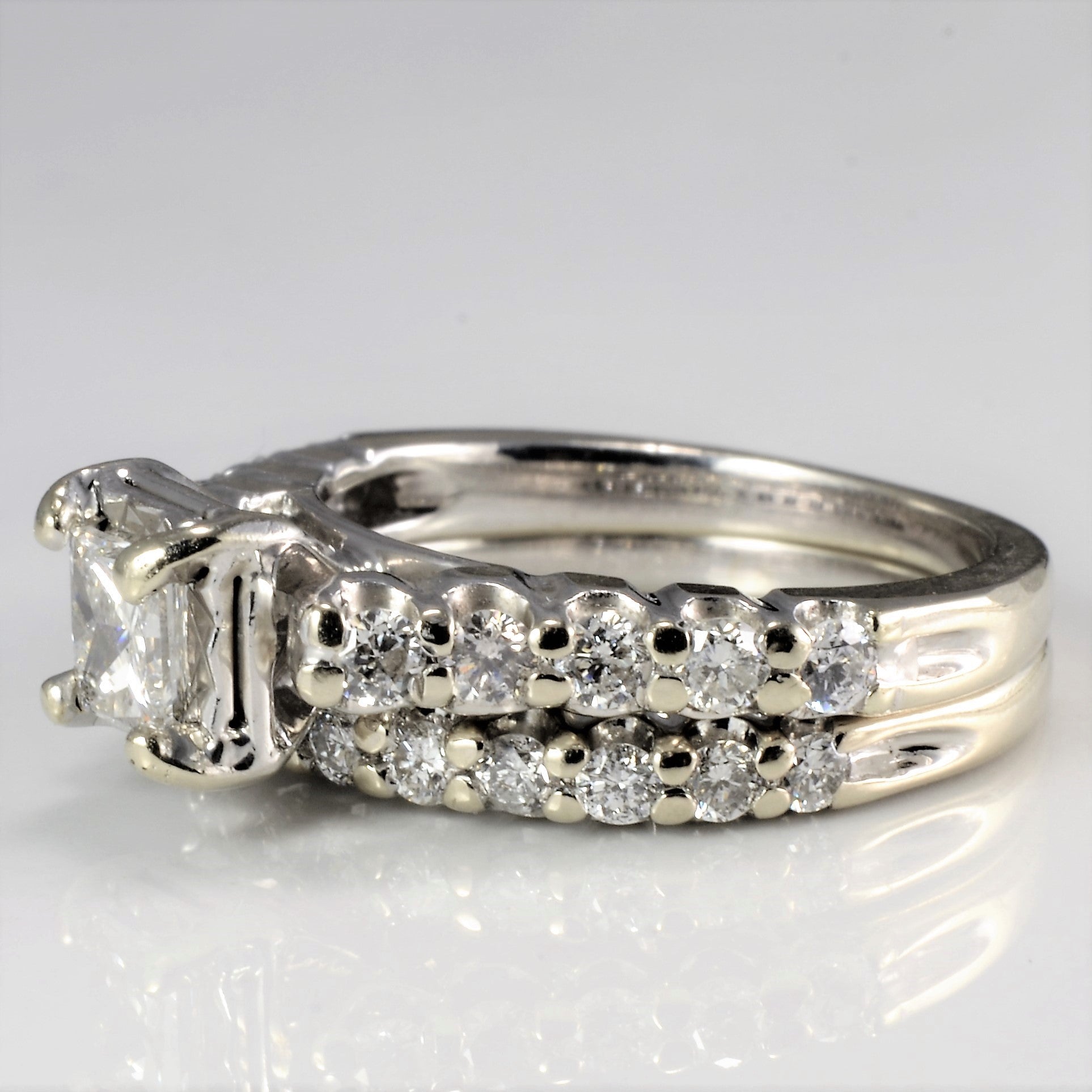 High Set Diamond Engagement Ring Set | 0.97 ctw, SZ 4.25 |