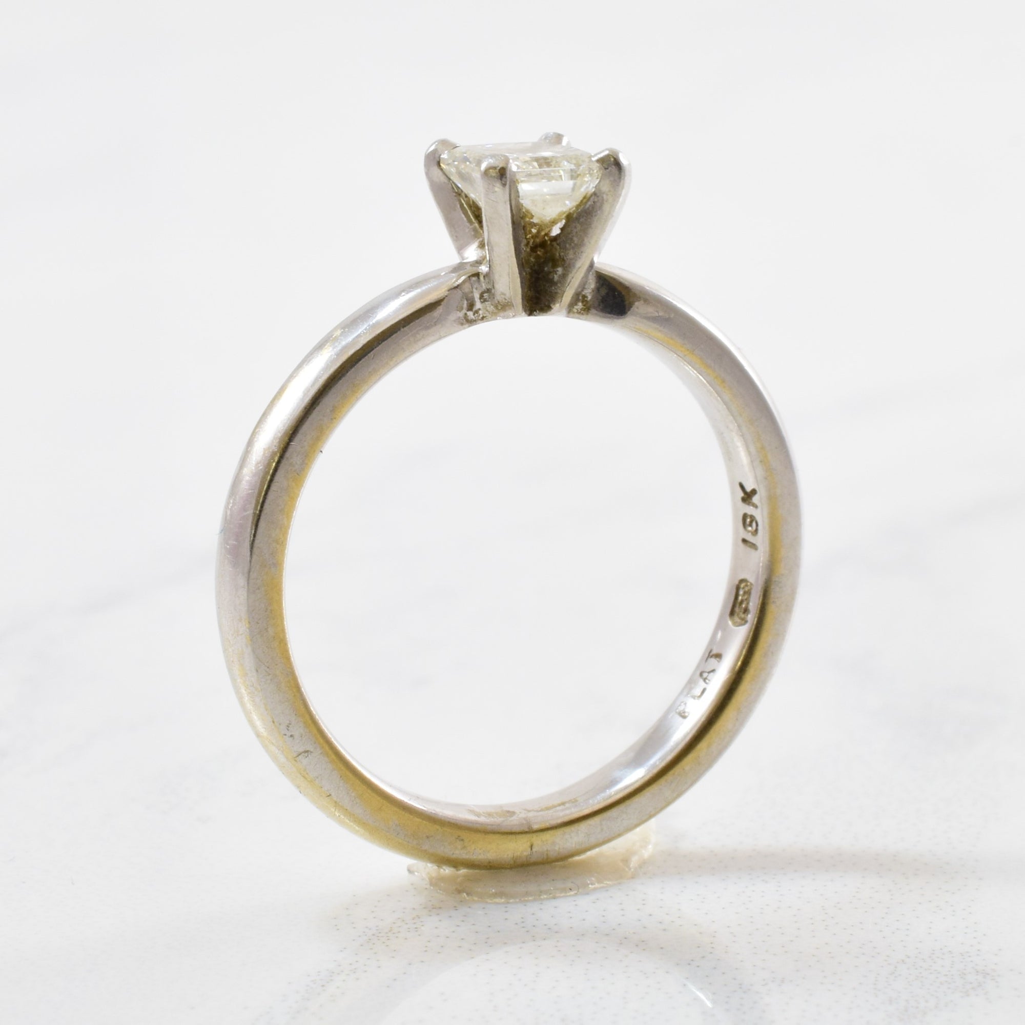 Radiant Cut Diamond Solitaire Engagement Ring | 0.50 ct | SZ 4.75 |