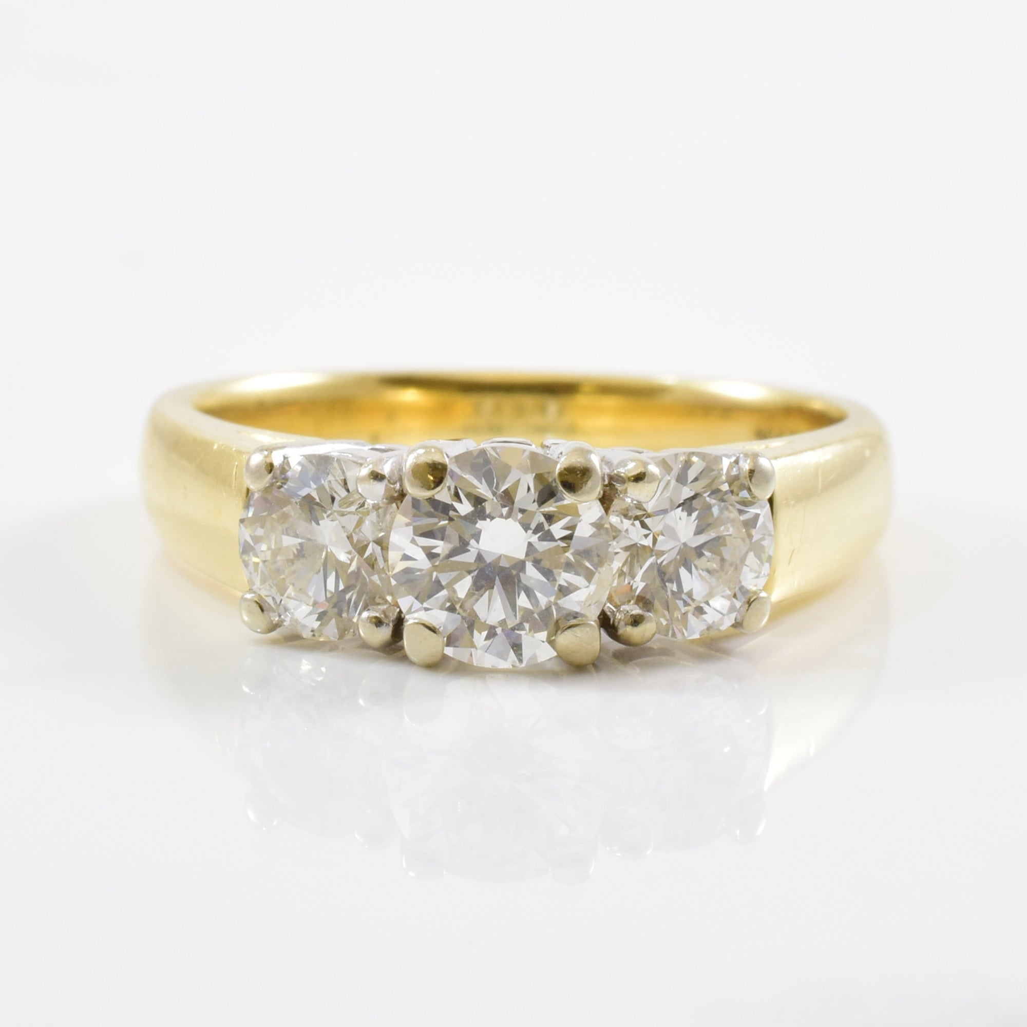 Three Stone Diamond Engagement Ring | 1.30 ctw | I1, H | SZ 7 |