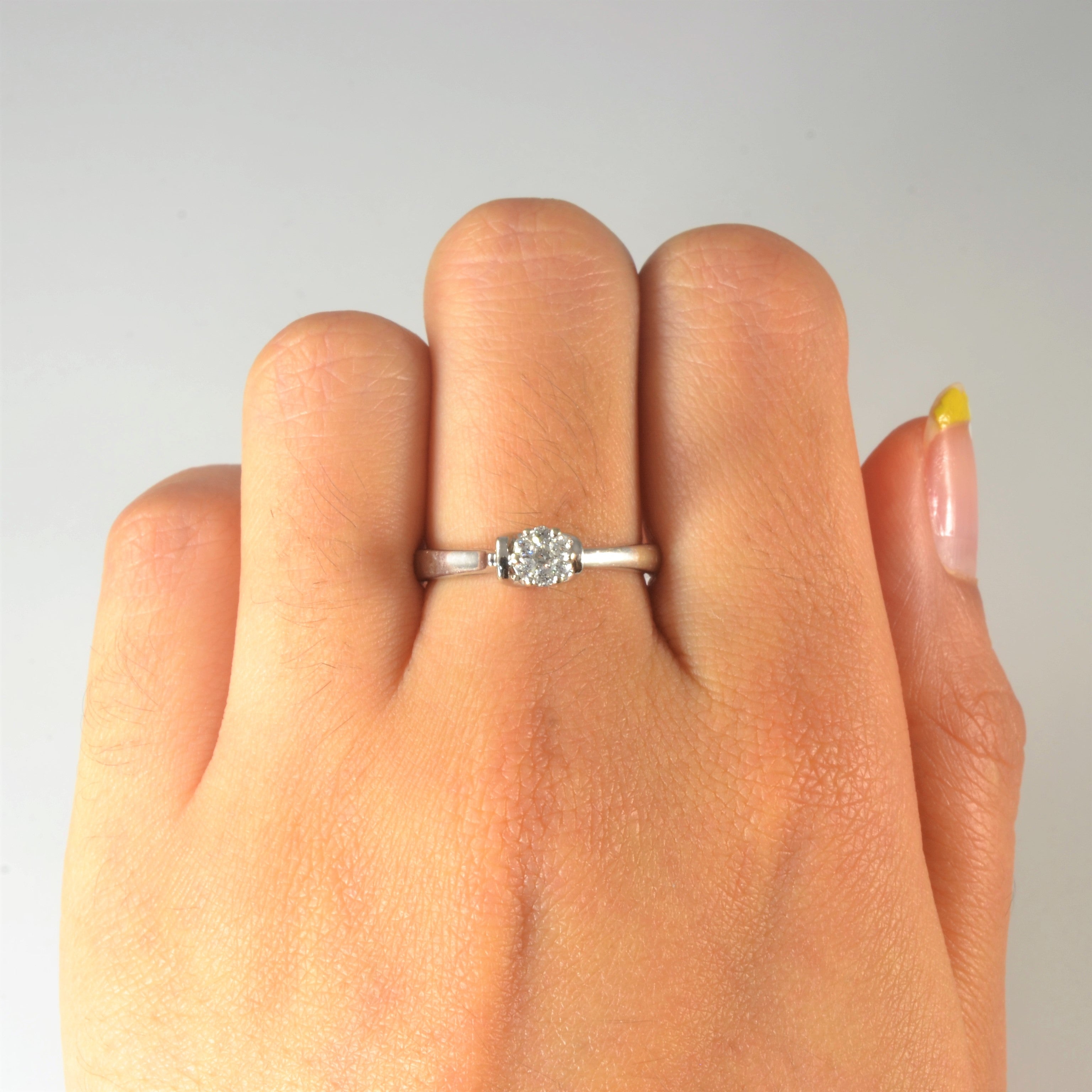 Offset Cluster Diamond Ring | 0.12ctw | SZ 7.25 |