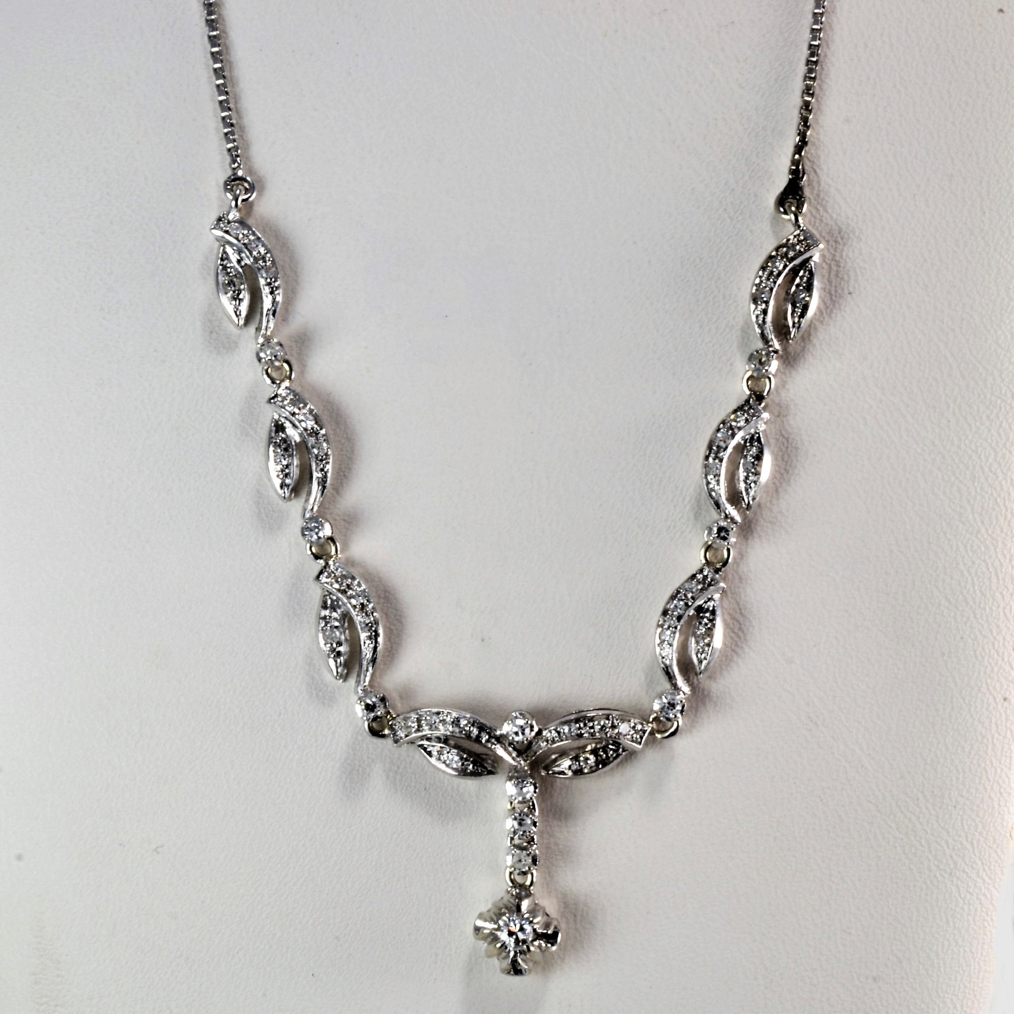 Filigree Design Diamond Necklace | 0.33 ctw, 17''|