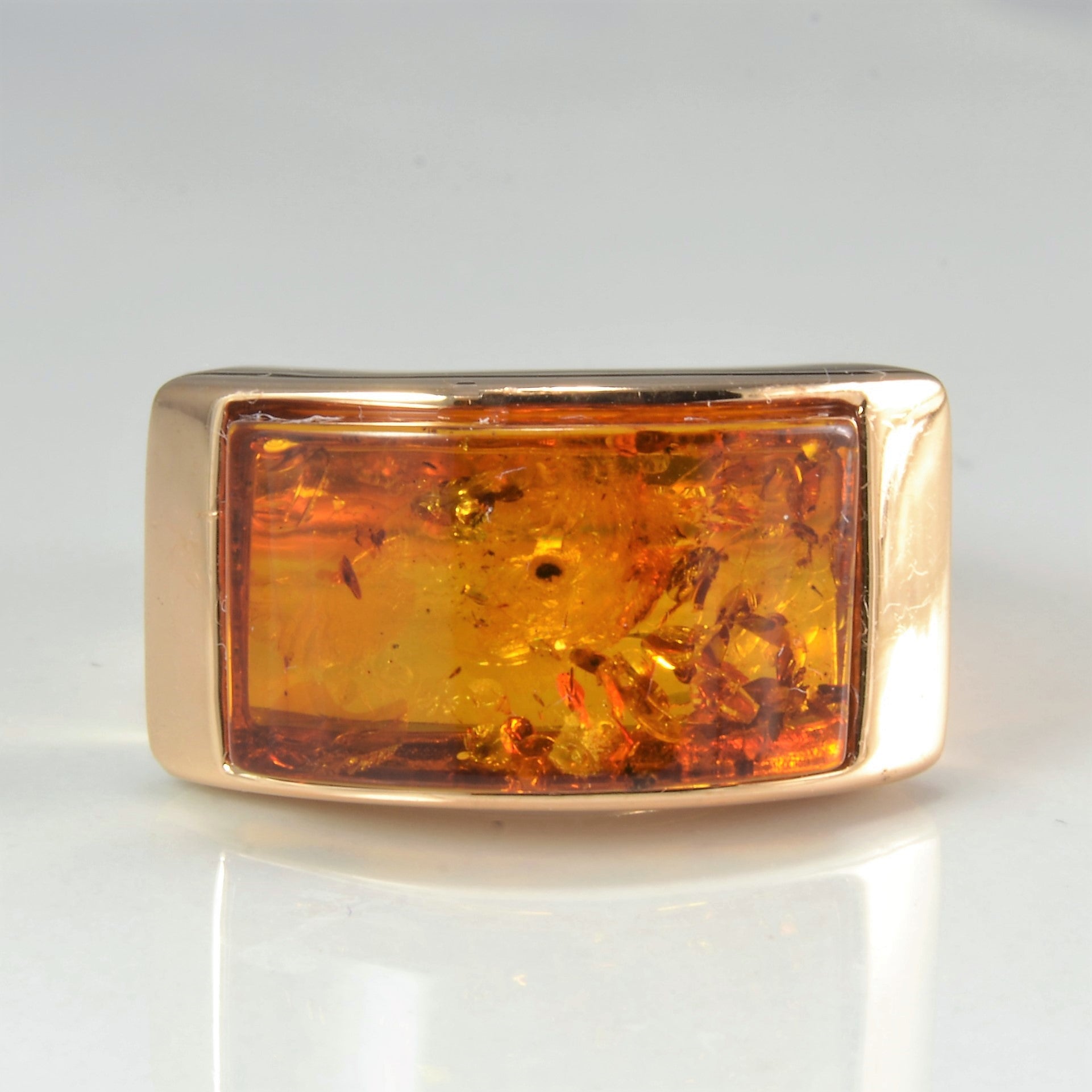 Amber Wide Gold Ring | SZ 6.75 |