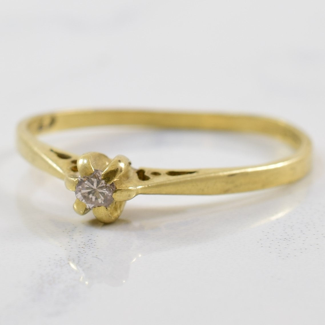 Petite High Set Solitaire Diamond Ring | 0.05ct | SZ 7.75 |