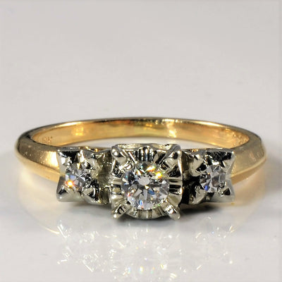 Three Stone Diamond Illusion Ring | 0.27ctw | SZ 6.5 |