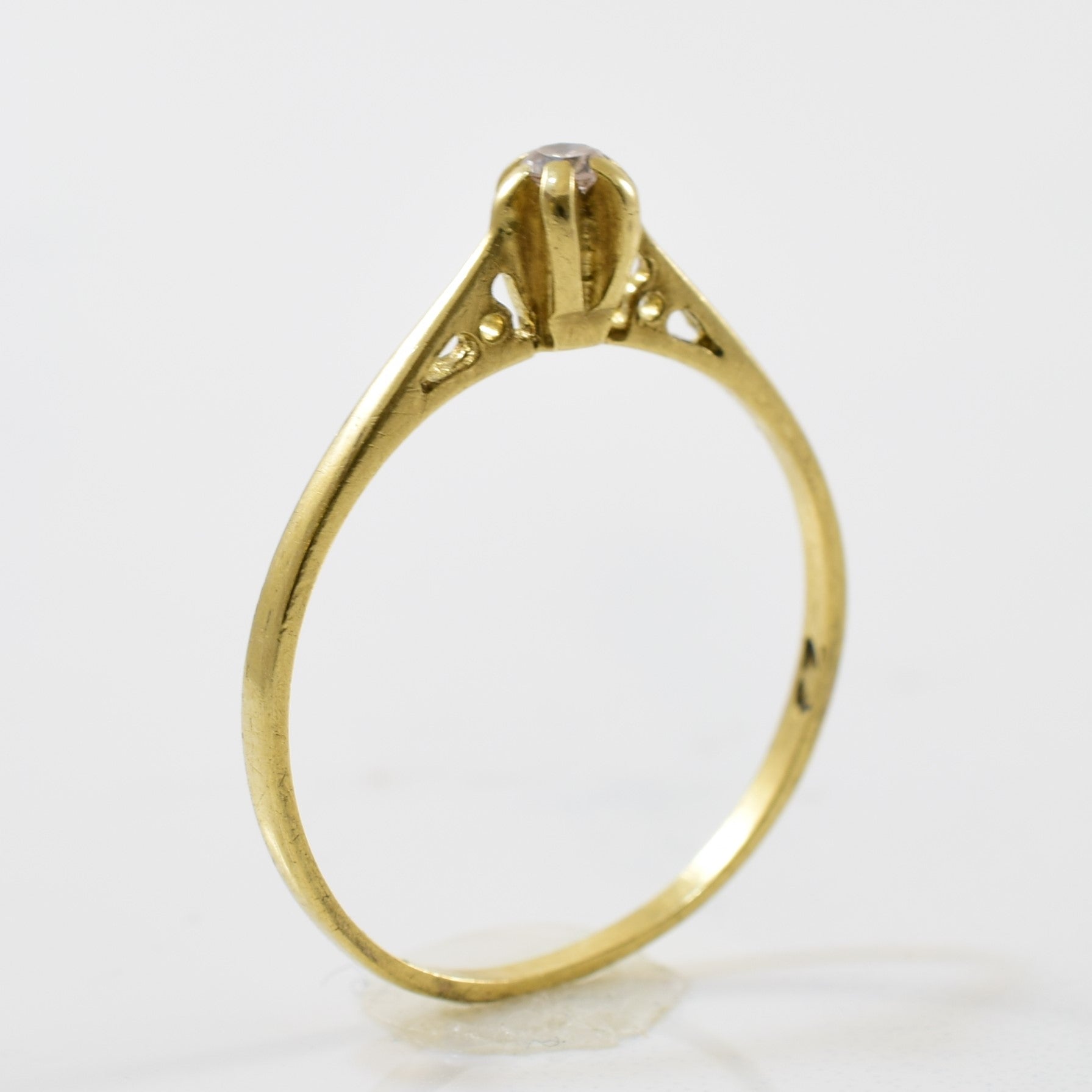 Petite High Set Solitaire Diamond Ring | 0.05ct | SZ 7.75 |