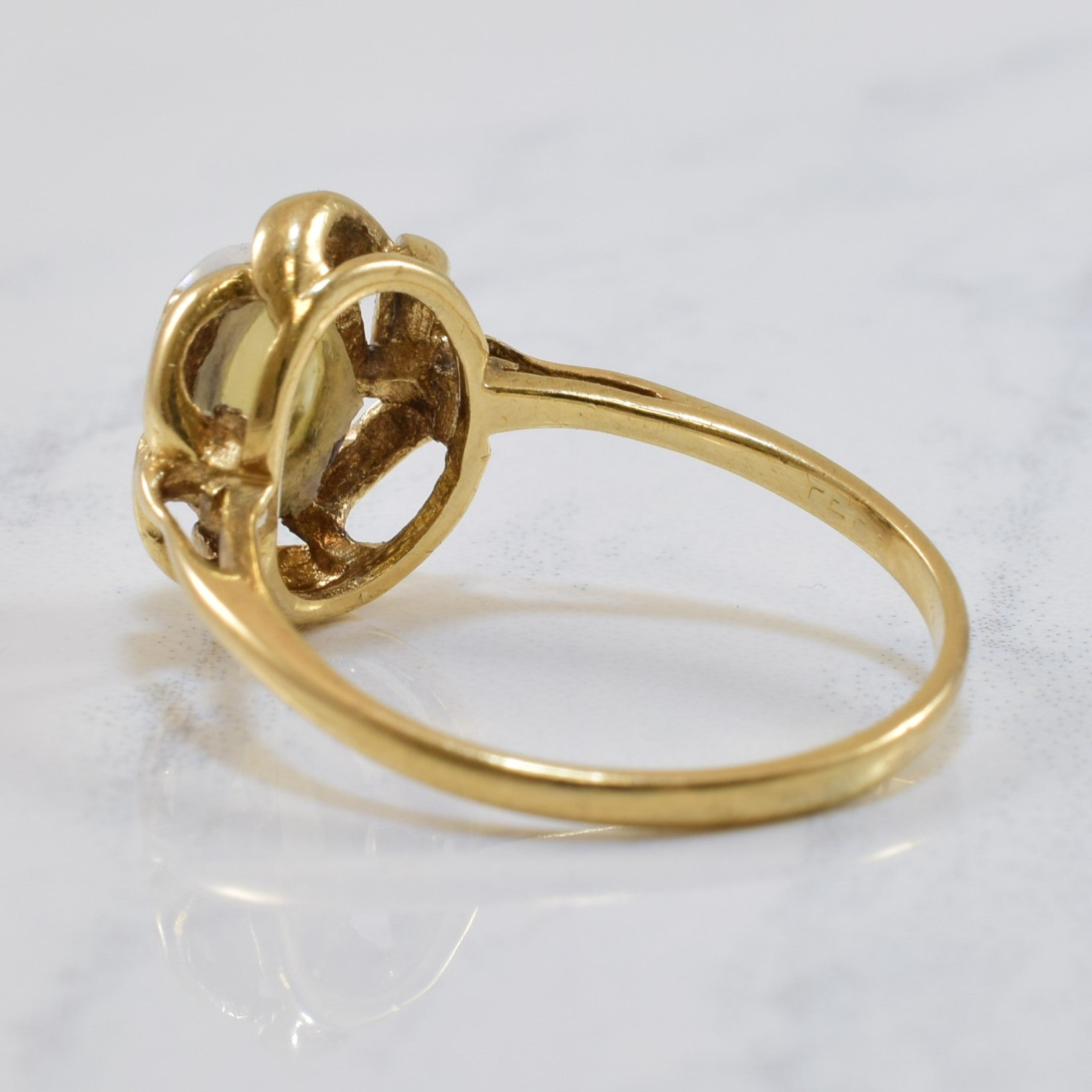 Gold Halo Opal Solitaire Ring | 0.60ct | SZ 6.5 |