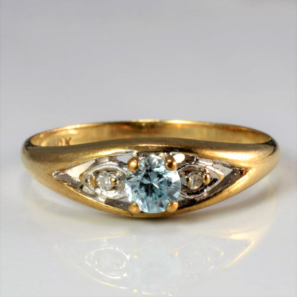 Three Stone Zircon & Diamond Ring | SZ 6.25 |