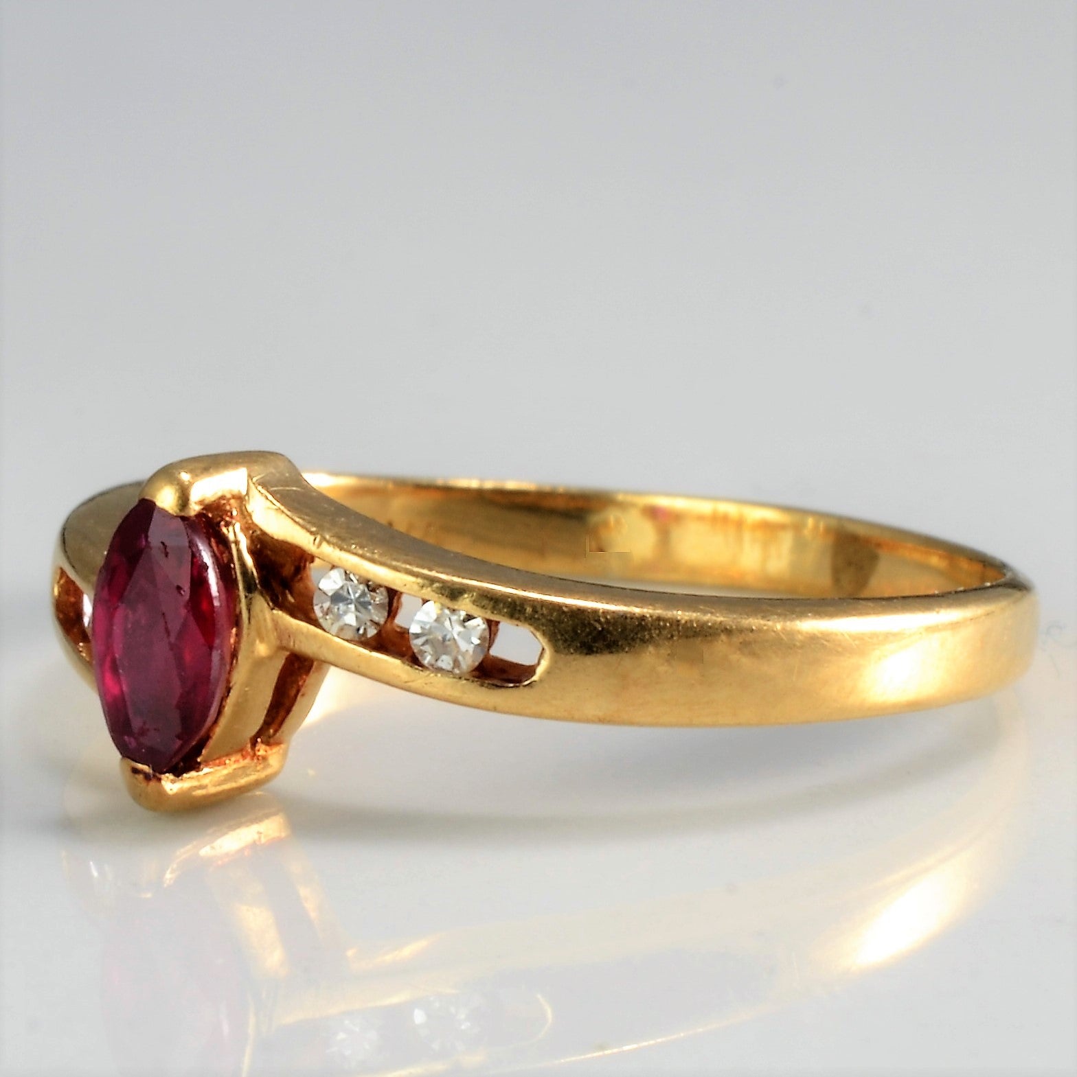 Bypass Ruby & Diamond Petite Ring | 0.04 ctw, SZ 4.25 |