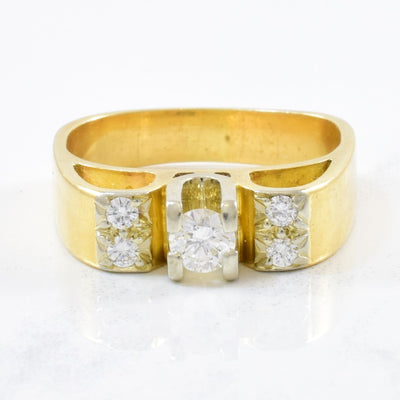 High Shoulder Diamond Engagement Ring | 0.37ctw | SZ 6.25 |