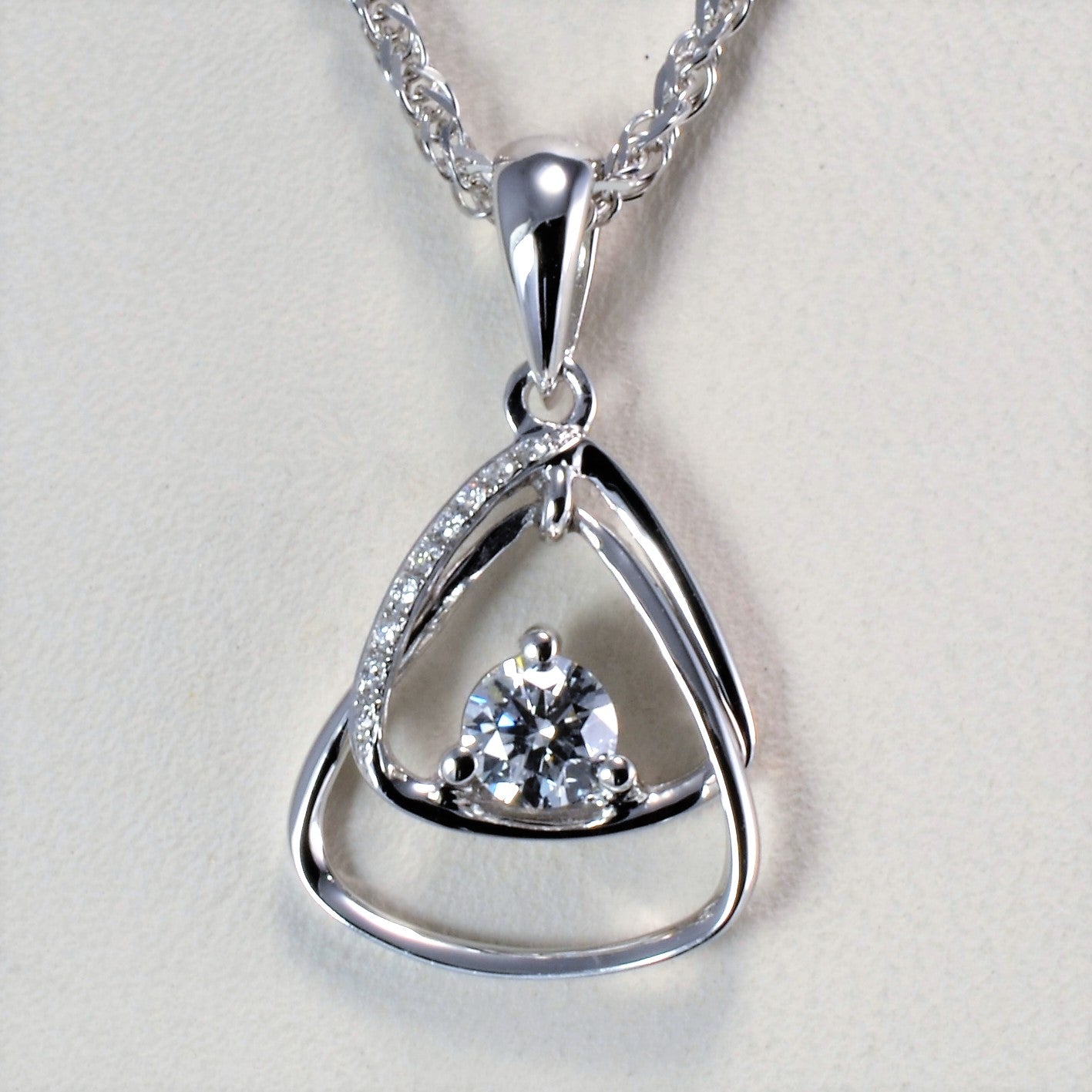 Diamond Triangle Shape Pendant Necklace | 0.19 ctw, 16''|