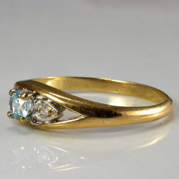 Three Stone Zircon & Diamond Ring | SZ 6.25 |