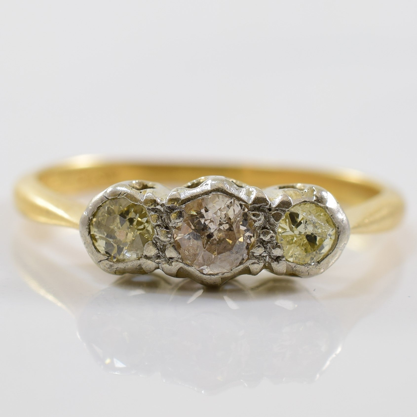 Edwardian Era Three Stone Diamond Engagement Ring | 0.25ctw | SZ 6.5 |