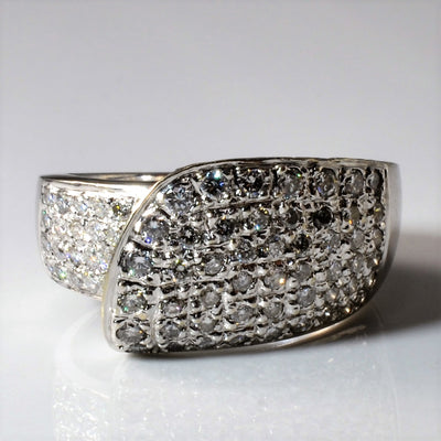 Pave Diamond Bypass Ring | 0.78ctw | SZ 8.25 |