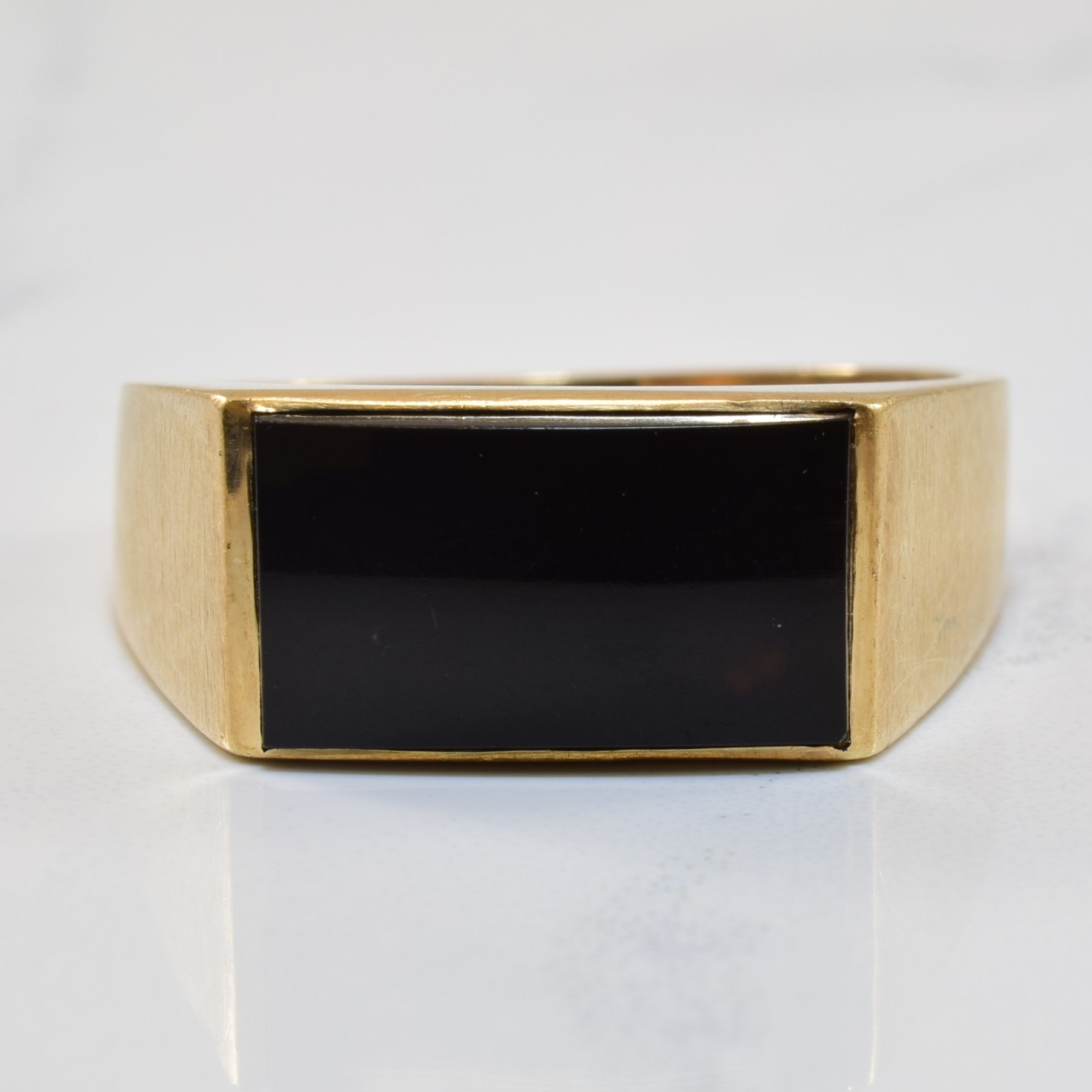 Flat Cab Black Onyx Ring | 2.50ct | SZ 10.75 |