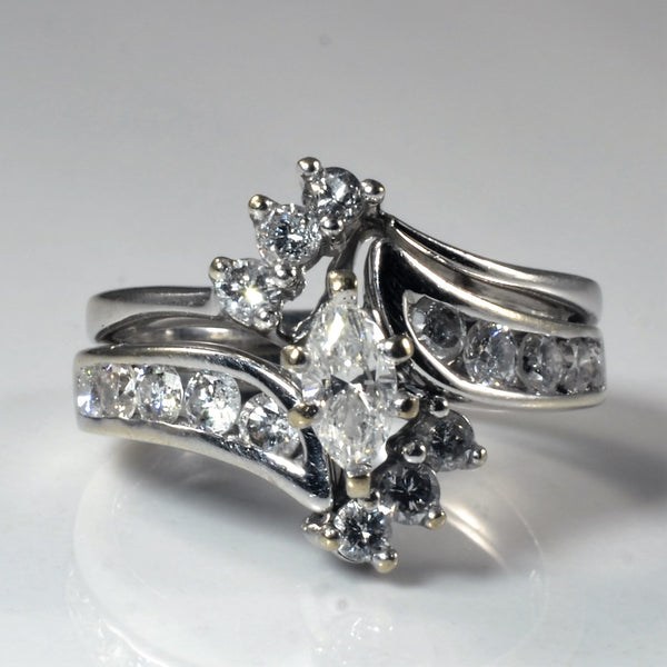 Marquise Engagement Ring & Jacket Set | 0.99ctw | SZ 6.75 |