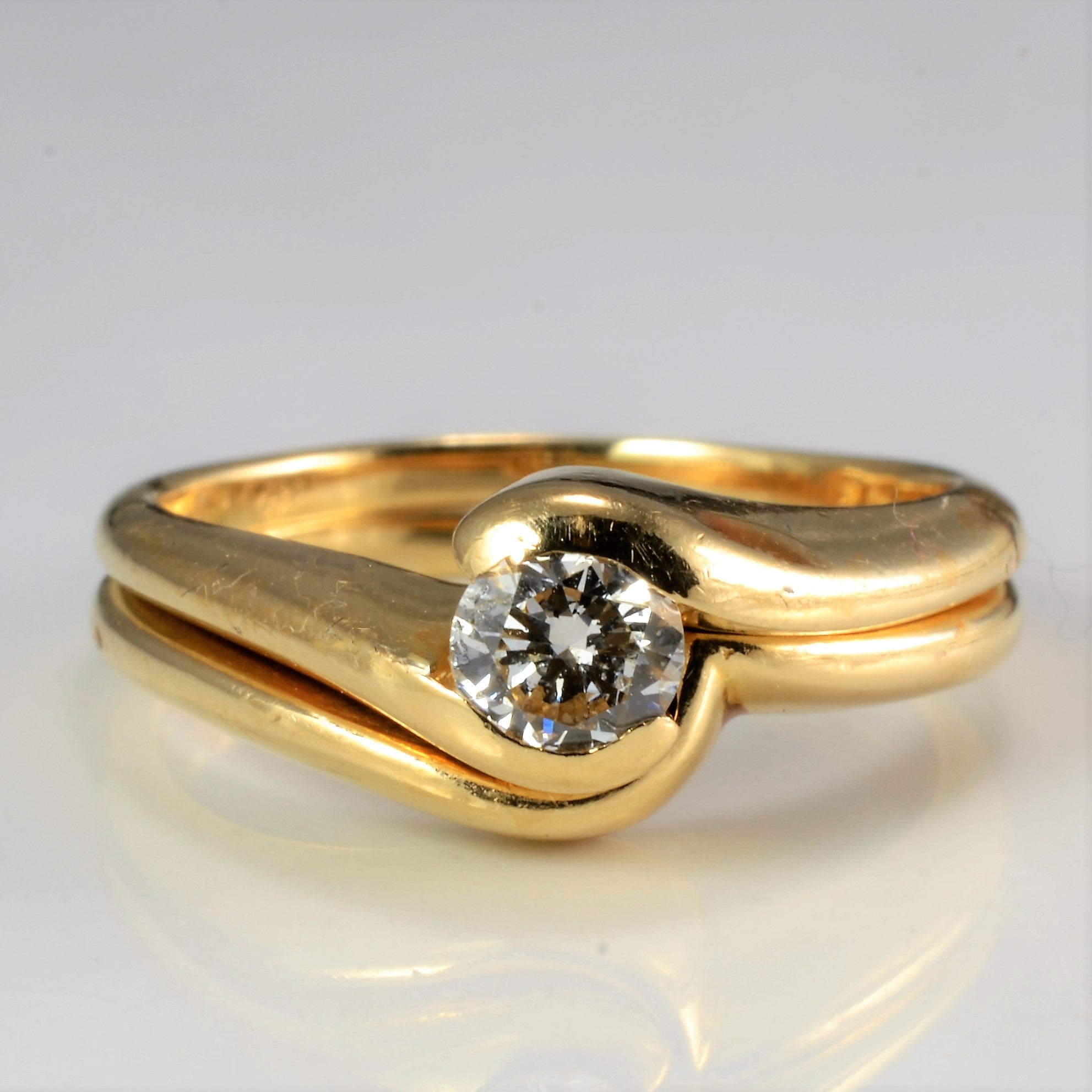 Solitaire Diamond Engagement Ring Set | 0.33 ct, SZ 6 |
