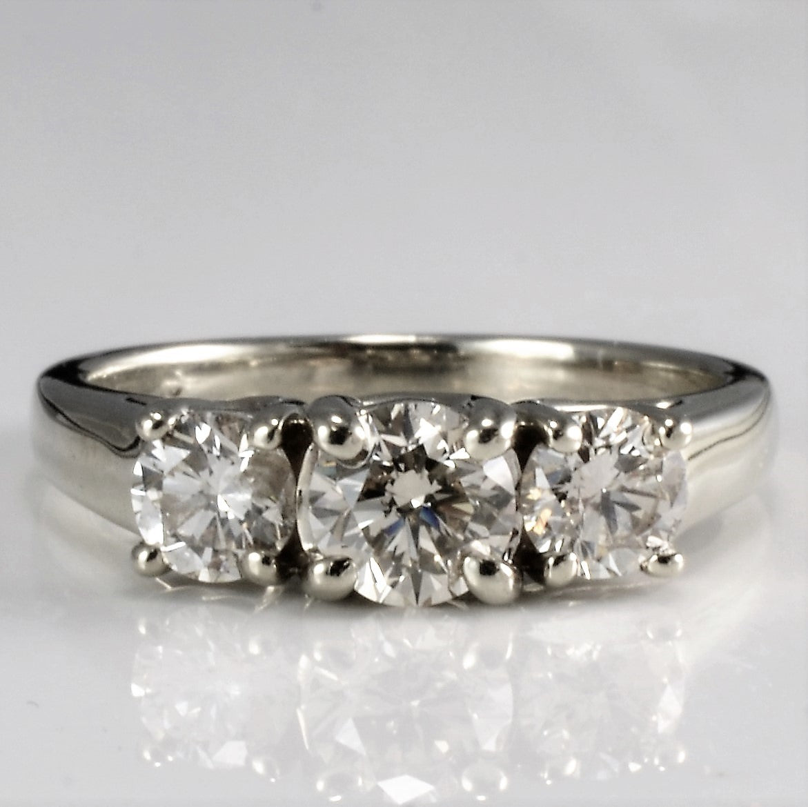 Three Stone Diamond Engagement Ring | 0.90 ctw, SZ 5.25 |