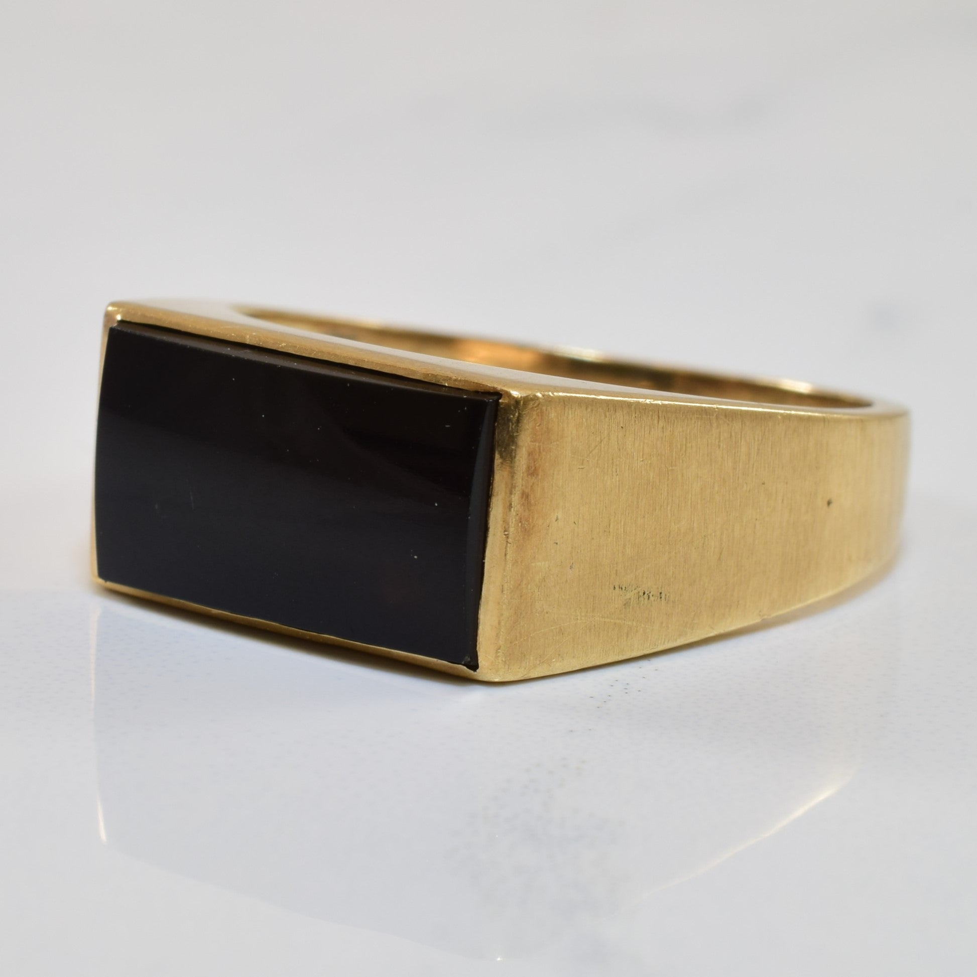 Flat Cab Black Onyx Ring | 2.50ct | SZ 10.75 |