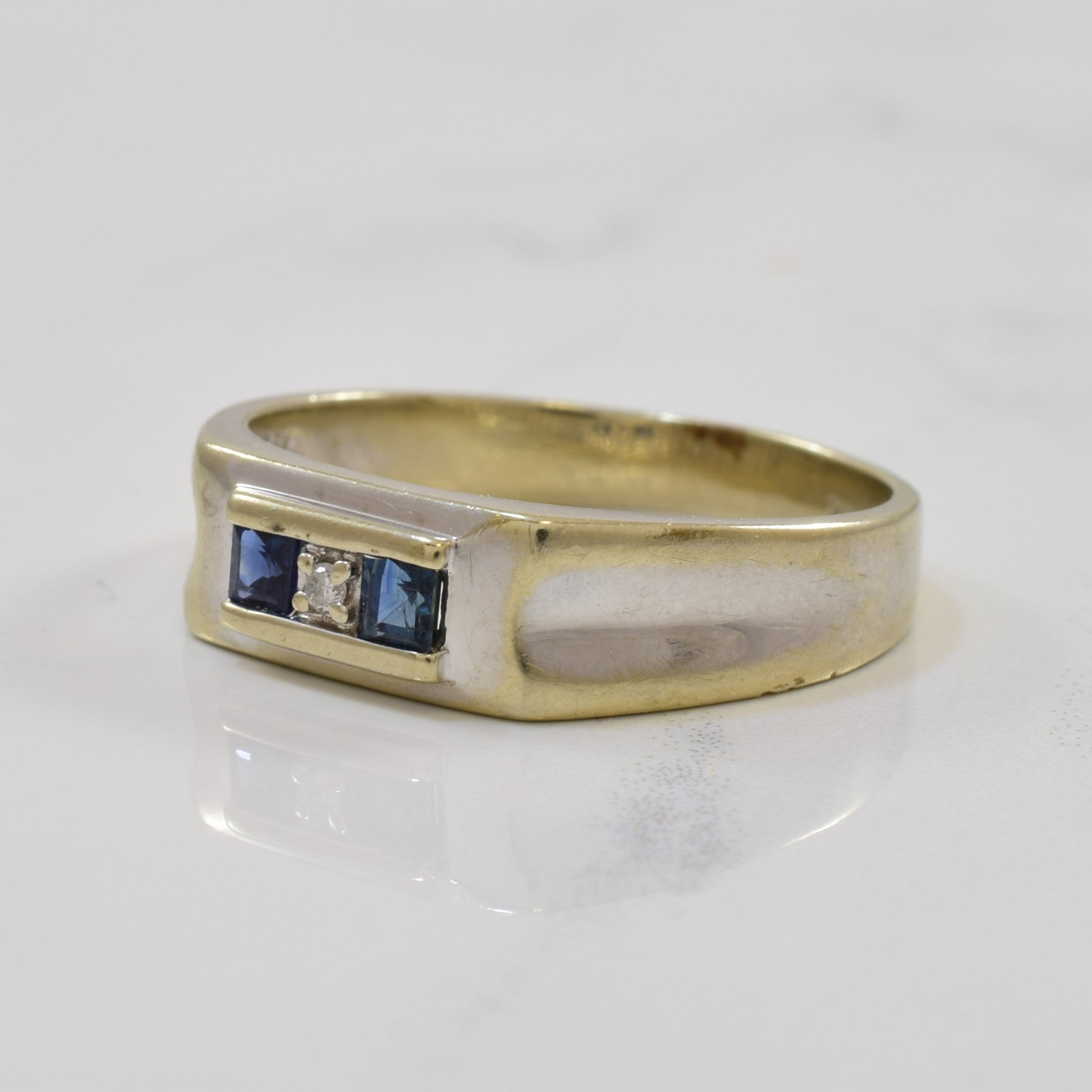 Channel Set Sapphire & Diamond Ring | 0.20ctw, 0.01ct | SZ 9.75 |