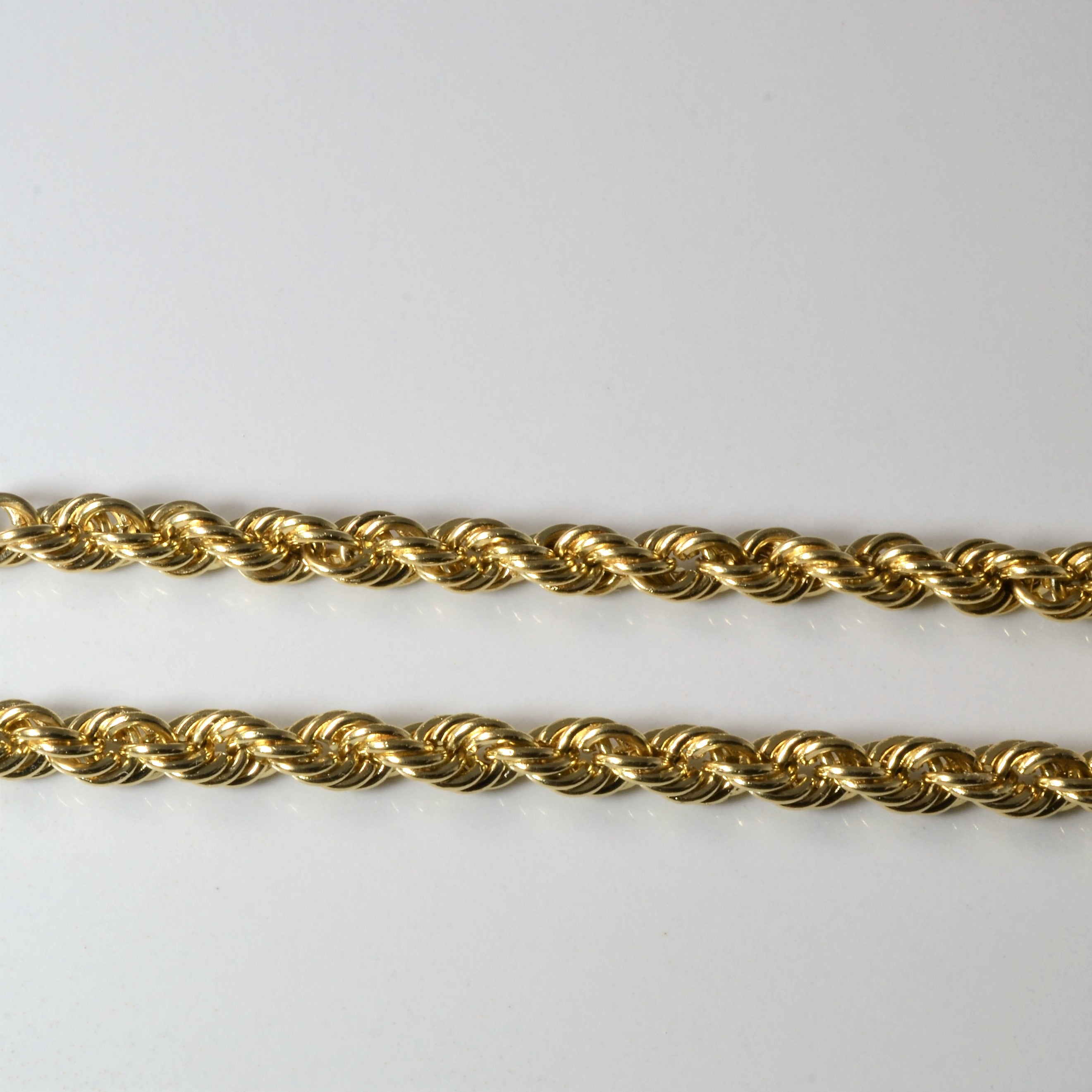 10k Yellow Gold Rope Chain Bracelet | 8" |