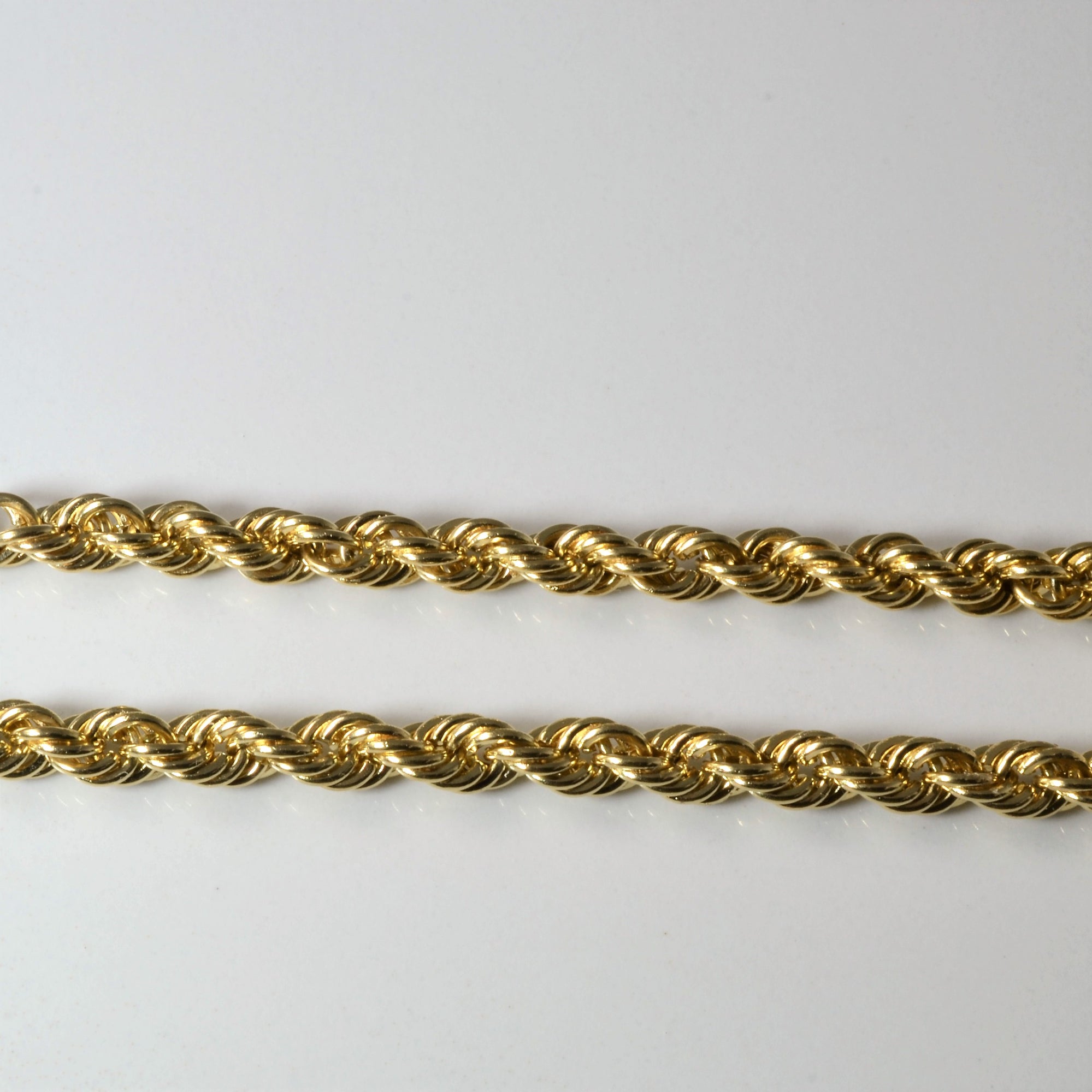 10k Yellow Gold Rope Chain Bracelet | 8