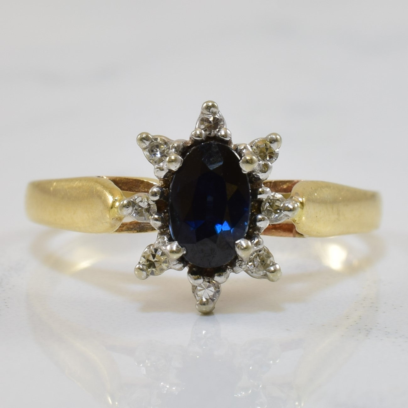 Sapphire & Diamond Halo Ring | 0.50ct, 0.06ctw | SZ 6.75 |