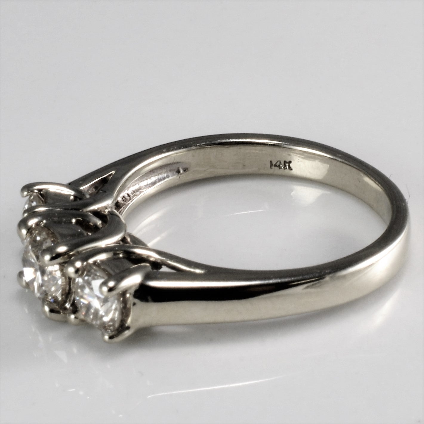 Three Stone Diamond Engagement Ring | 0.90 ctw, SZ 5.25 |