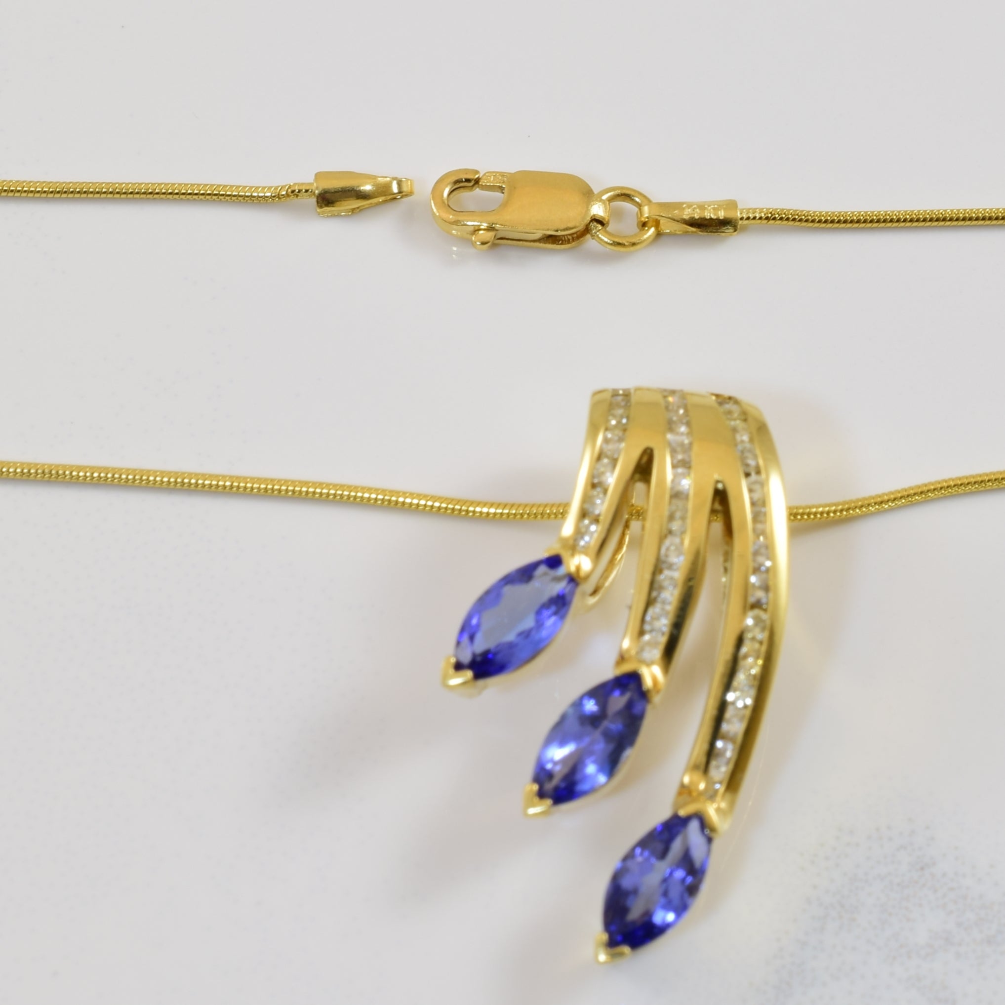 Tanzanite & Diamond Pendant Necklace | 1.14ctw, 0.30ctw | 20" |