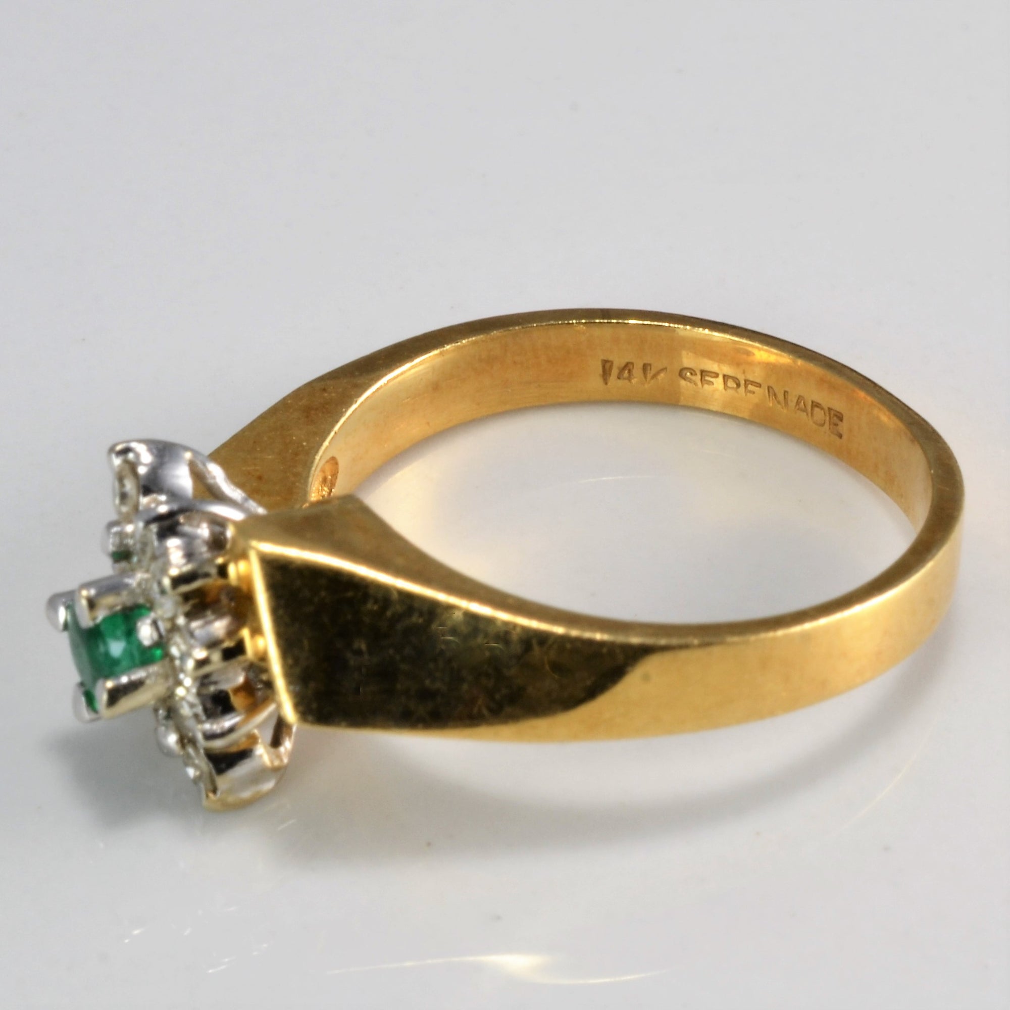 Bypass Cluster Diamond & Emerald Ring | 0.14 ctw, SZ 6.5 |