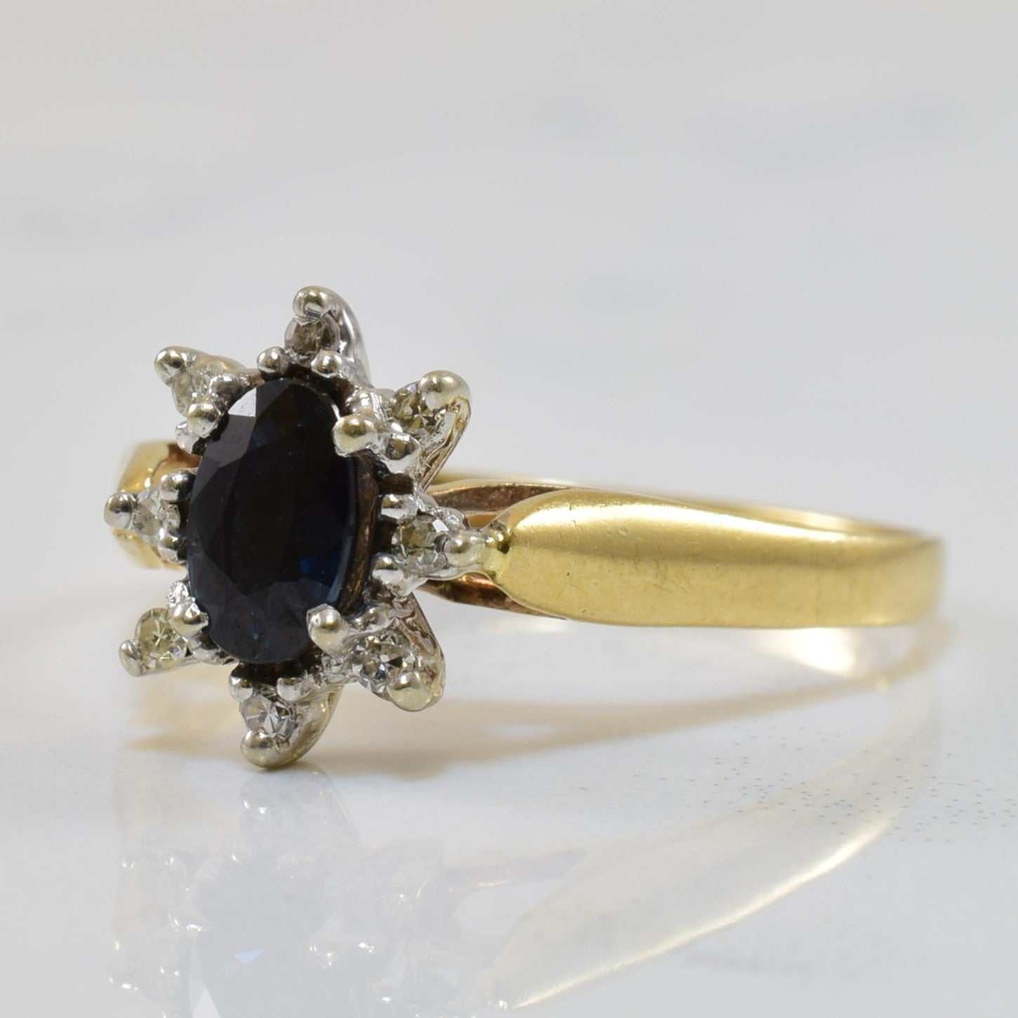 Sapphire & Diamond Halo Ring | 0.50ct, 0.06ctw | SZ 6.75 |
