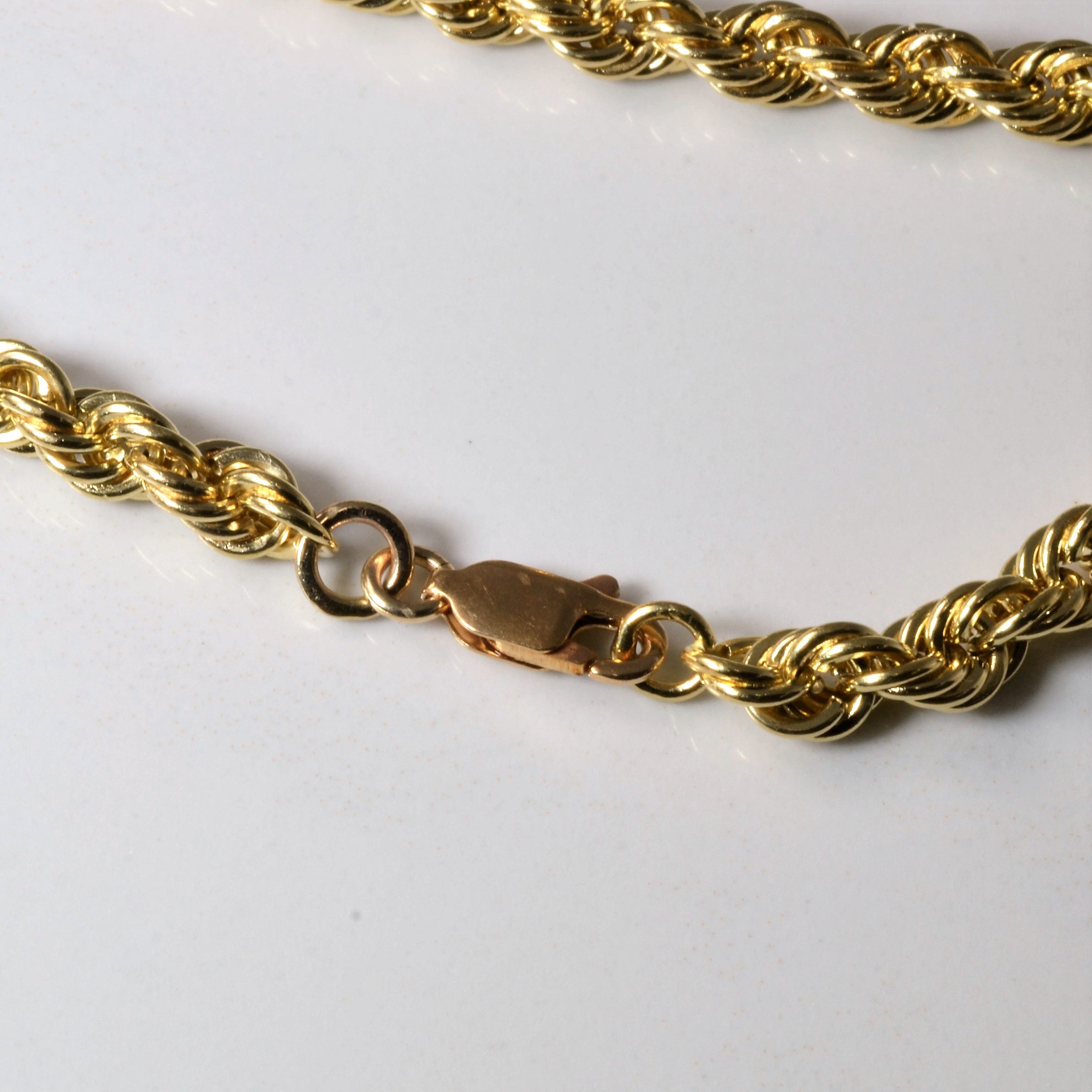 10k Yellow Gold Rope Chain Bracelet | 8" |