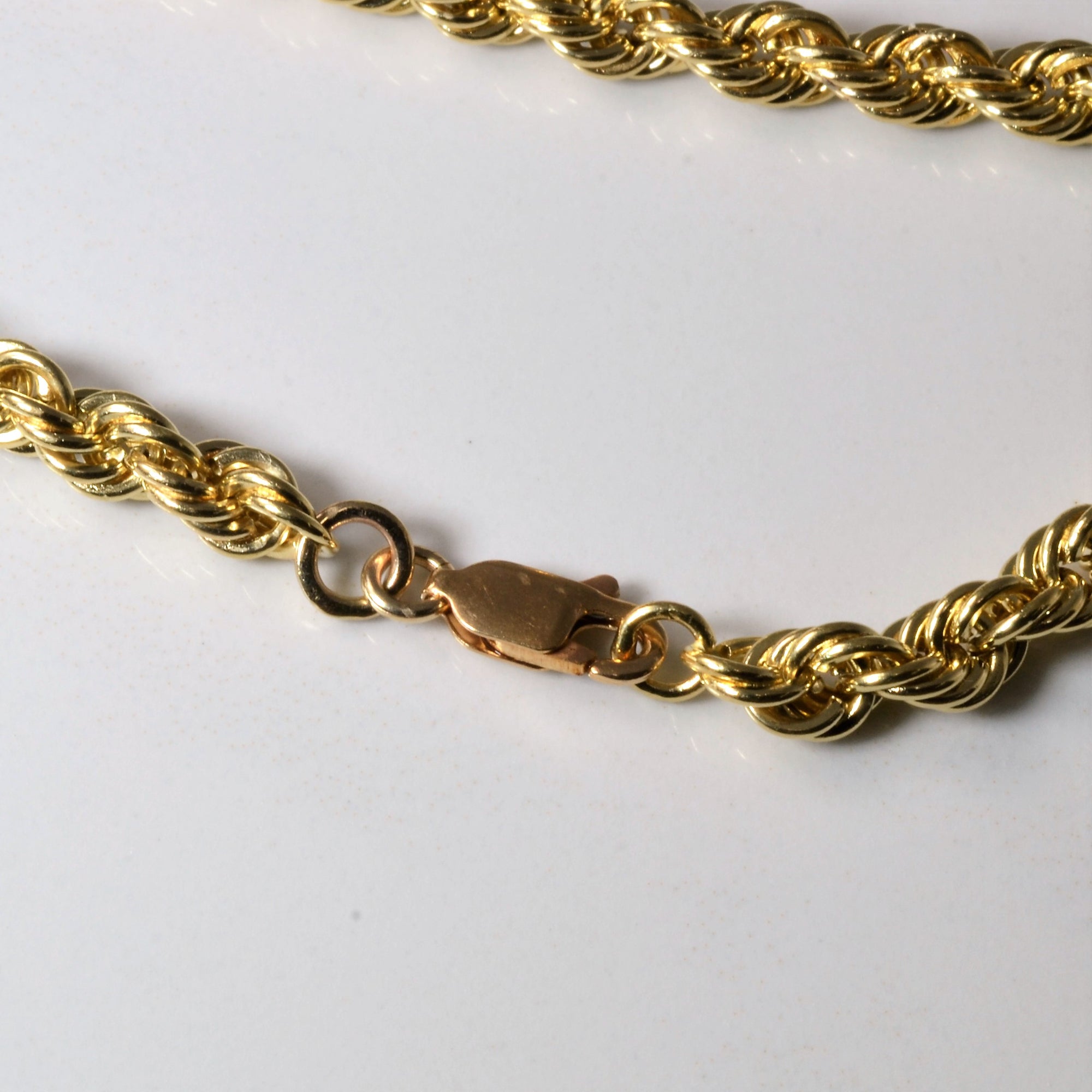 10k Yellow Gold Rope Chain Bracelet | 8