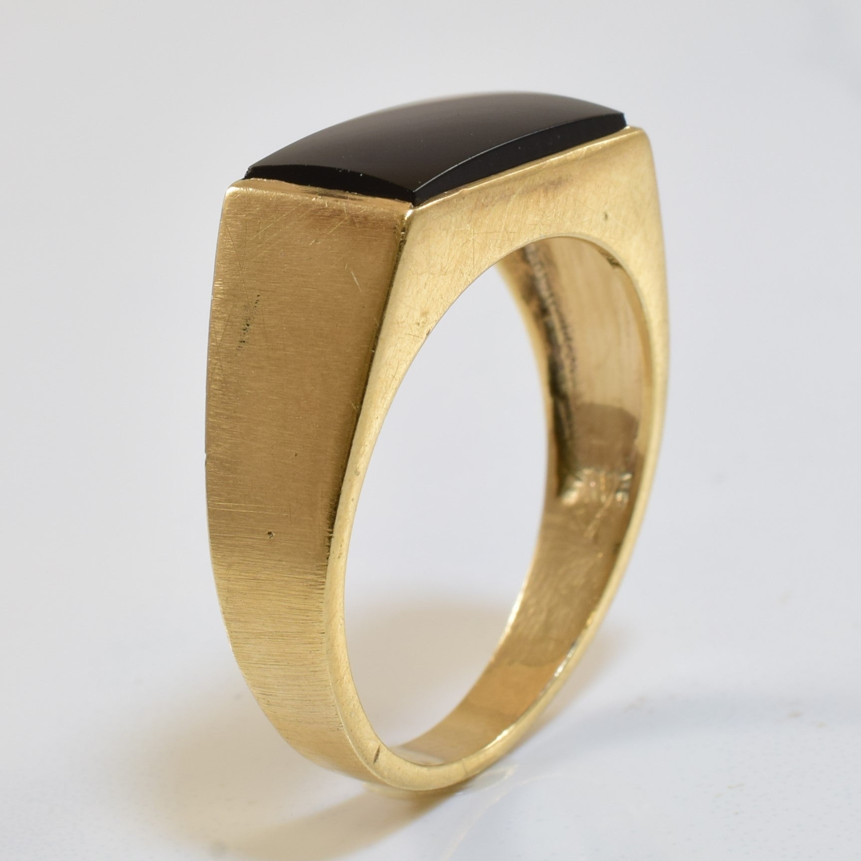 Flat Cab Black Onyx Ring | 2.50ct | SZ 10.75 |