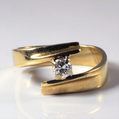 Old European Diamond Bypass Ring | 0.17ct | SZ 6 |