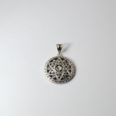 Ornate Illusion White Gold Pendant |