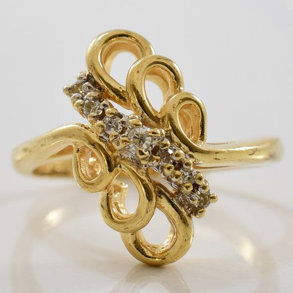 Diamond Filigree Bypass Ring | 0.04ctw | SZ 5.25 |