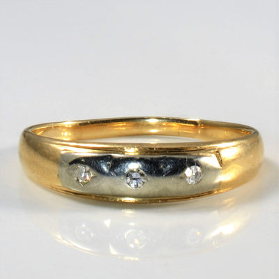 Flush Set Three Stone Diamond Band | 0.06ctw | SZ 11 |