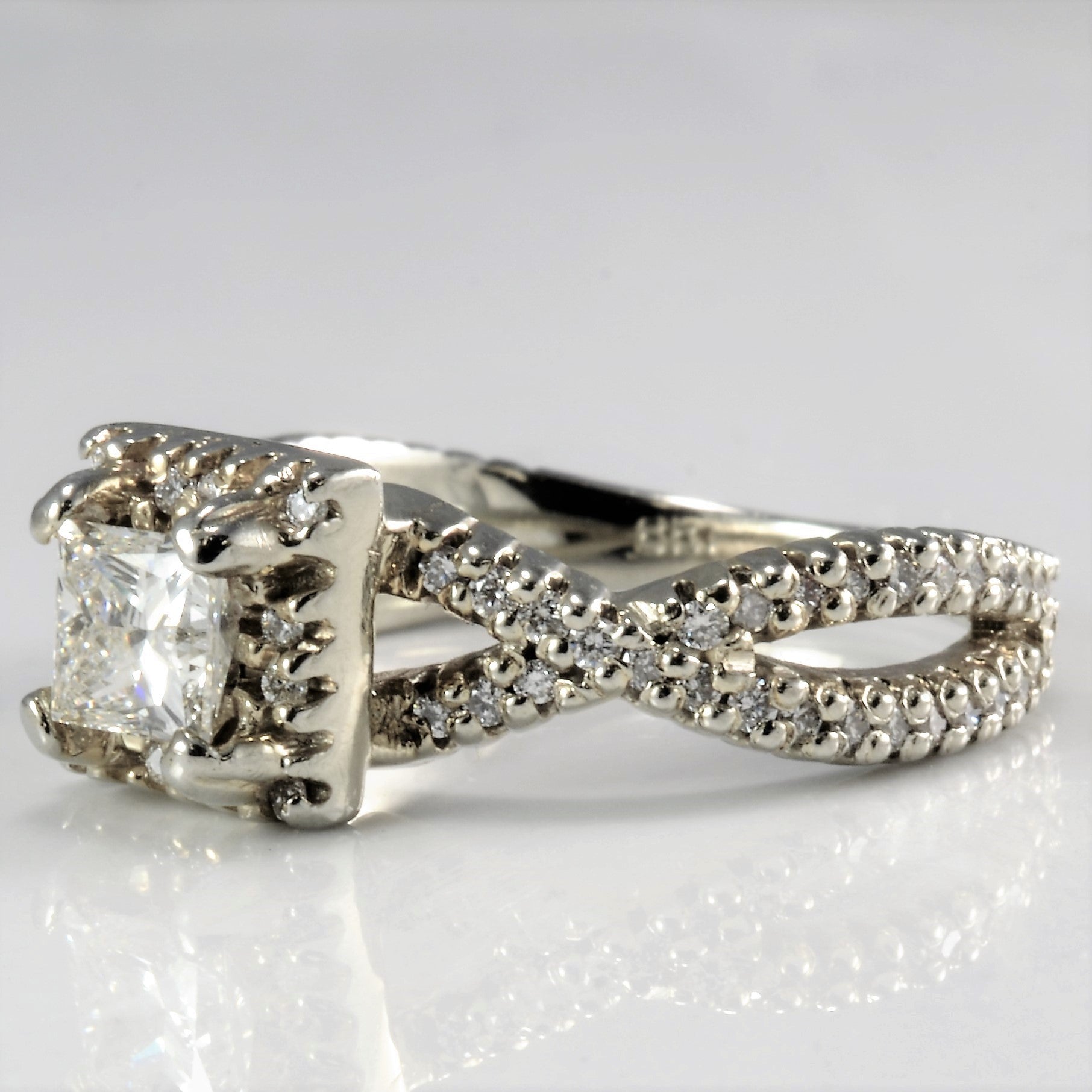 Princess Diamond Crossover Engagement Ring | 1.00 ctw, SZ 5.75 |