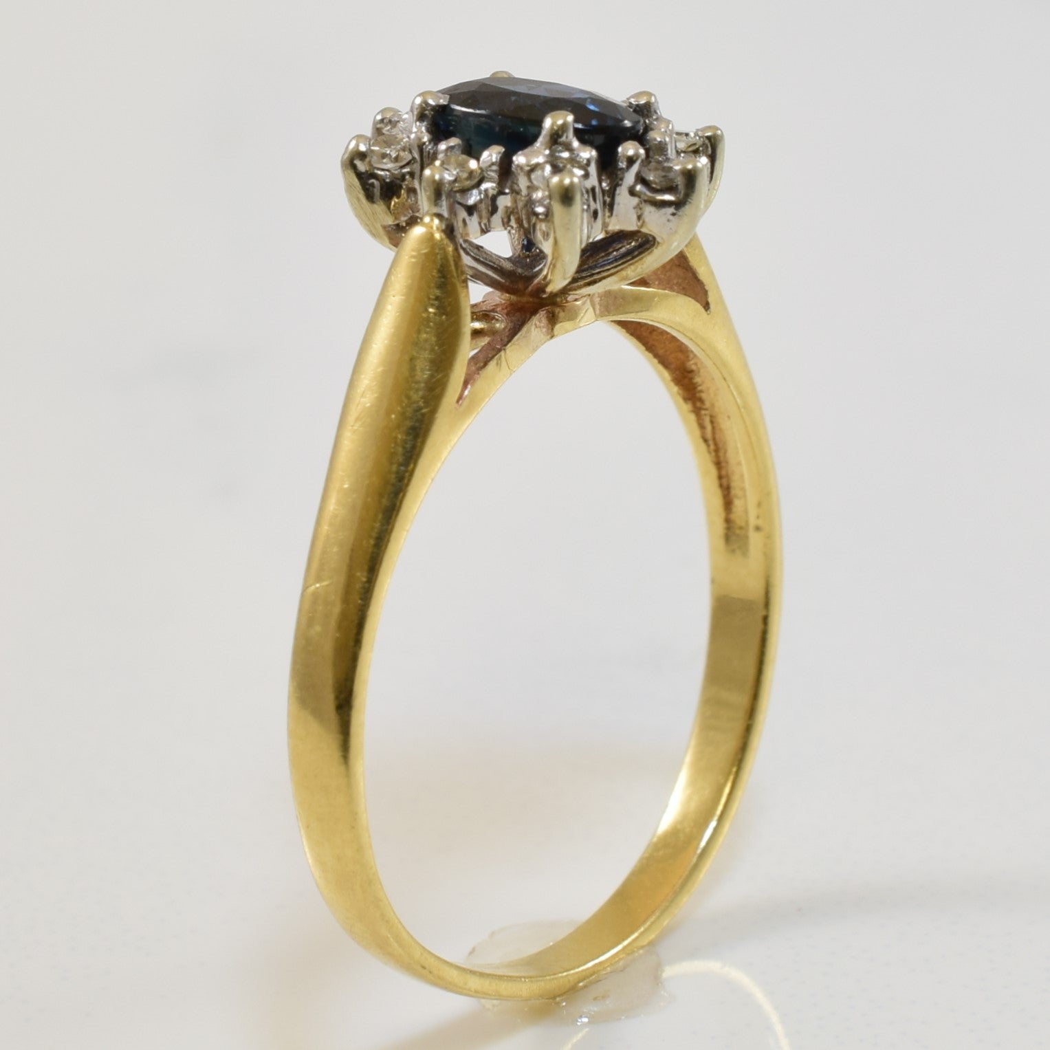 Sapphire & Diamond Halo Ring | 0.50ct, 0.06ctw | SZ 6.75 |