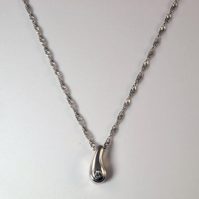 Flush Set Diamond Drop Necklace | 0.15ct | 16