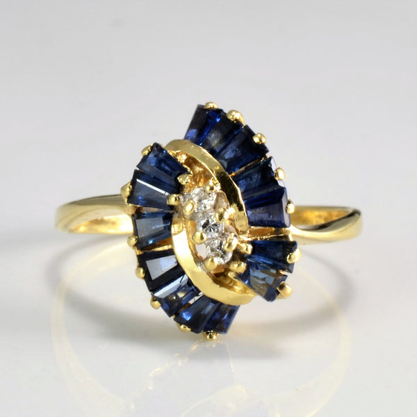 Sapphire & Diamond Ladies Cocktail Ring | 0.03 ctw, SZ 6.75 |