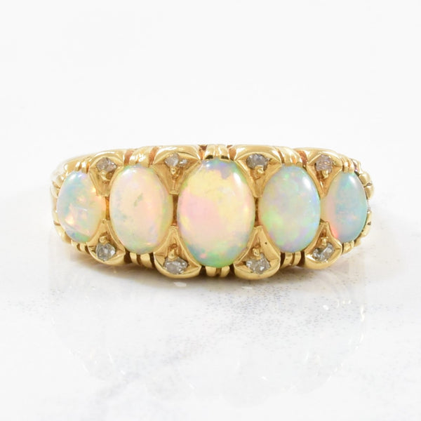 Early 1900s Vibrant Opal Ring | 1.20ctw, 0.08ctw | SZ 5.75 |