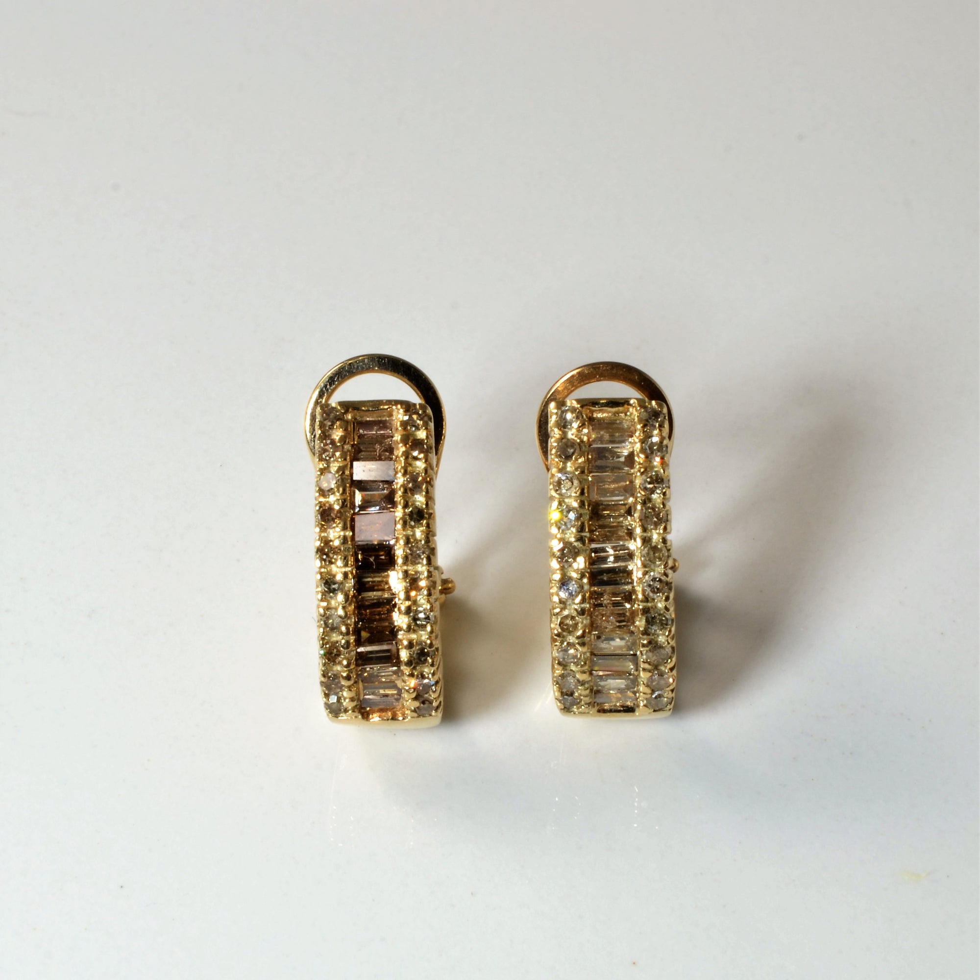 Channel Set Baguette Diamond Huggie Earrings | 0.69ctw |